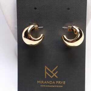 Mirana Frye Gold Tone Camilla Hoop Earrings $99 New